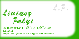 liviusz palyi business card